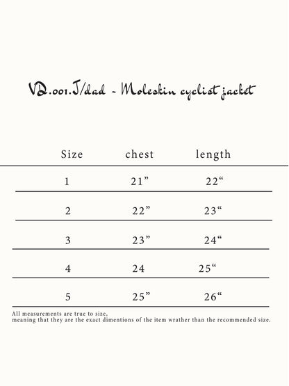 VD.001.J/DAD - MOLESKIN CYCLIST JACKET